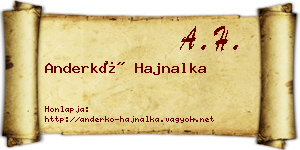 Anderkó Hajnalka névjegykártya