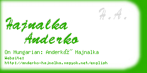 hajnalka anderko business card